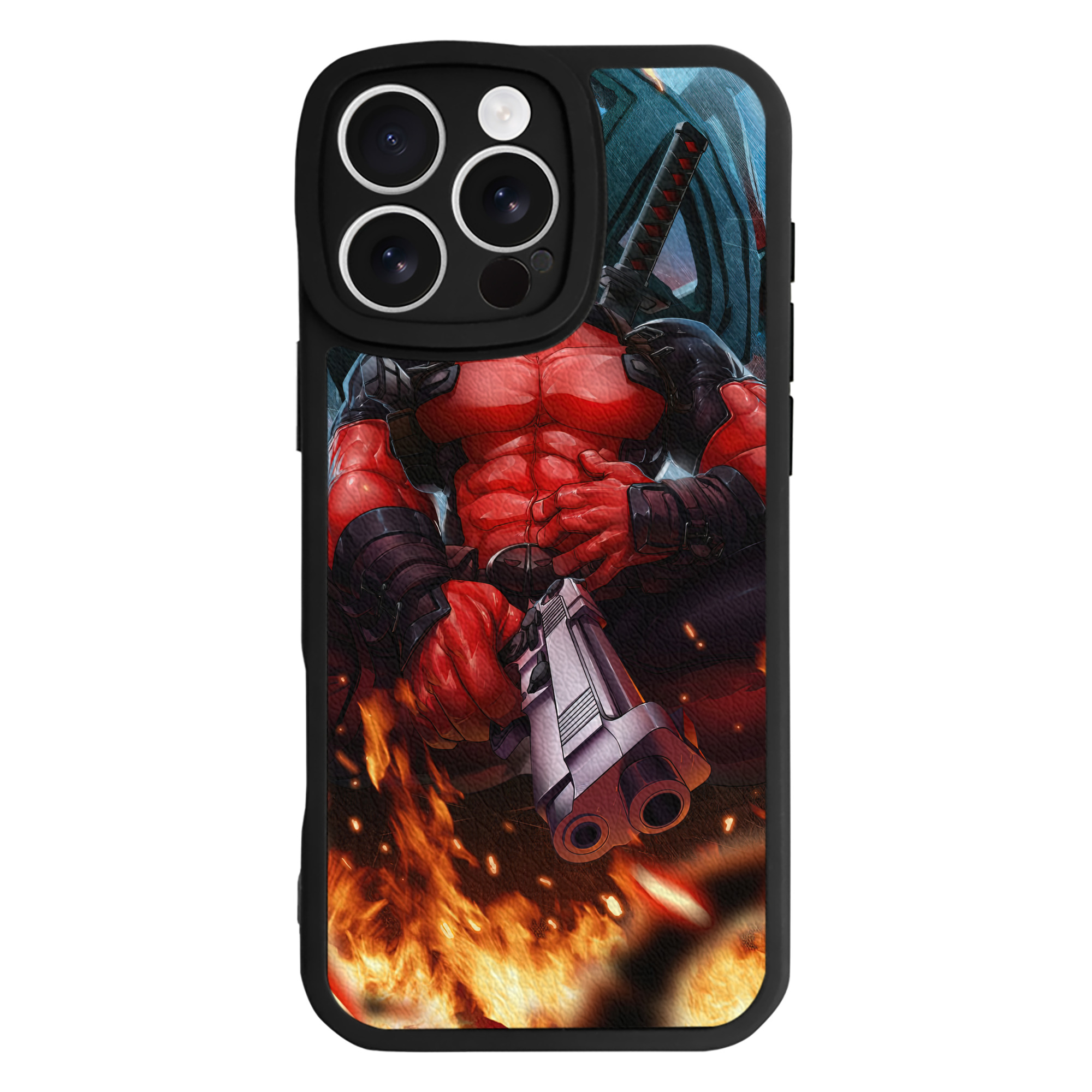 （画像用） Deadpool デッドプール 【iPhone 16シリーズ対応】シリコンスマホケース（レザー調） 材質：シリコン